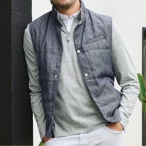 johnnie-O Men’s Slate Gray Quilted Vest